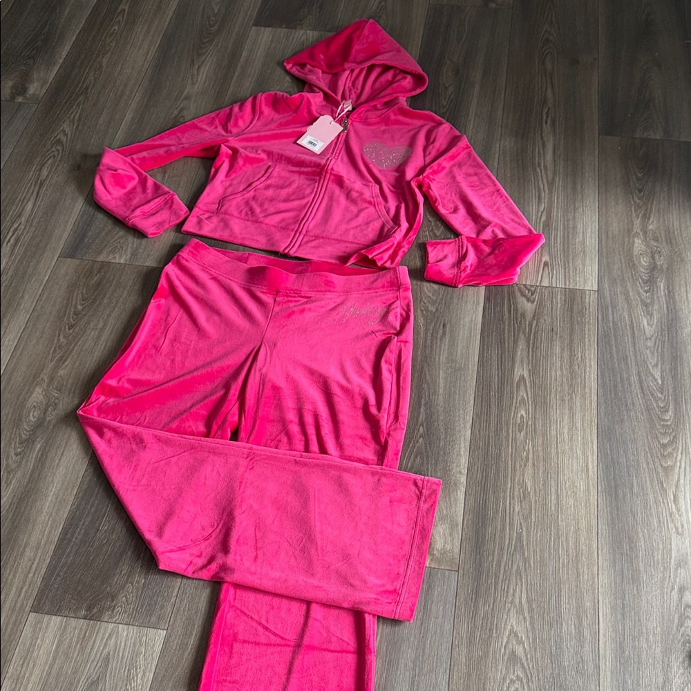 Bundle Vibrant Pink Women's Velour Hoodie Pajama Set